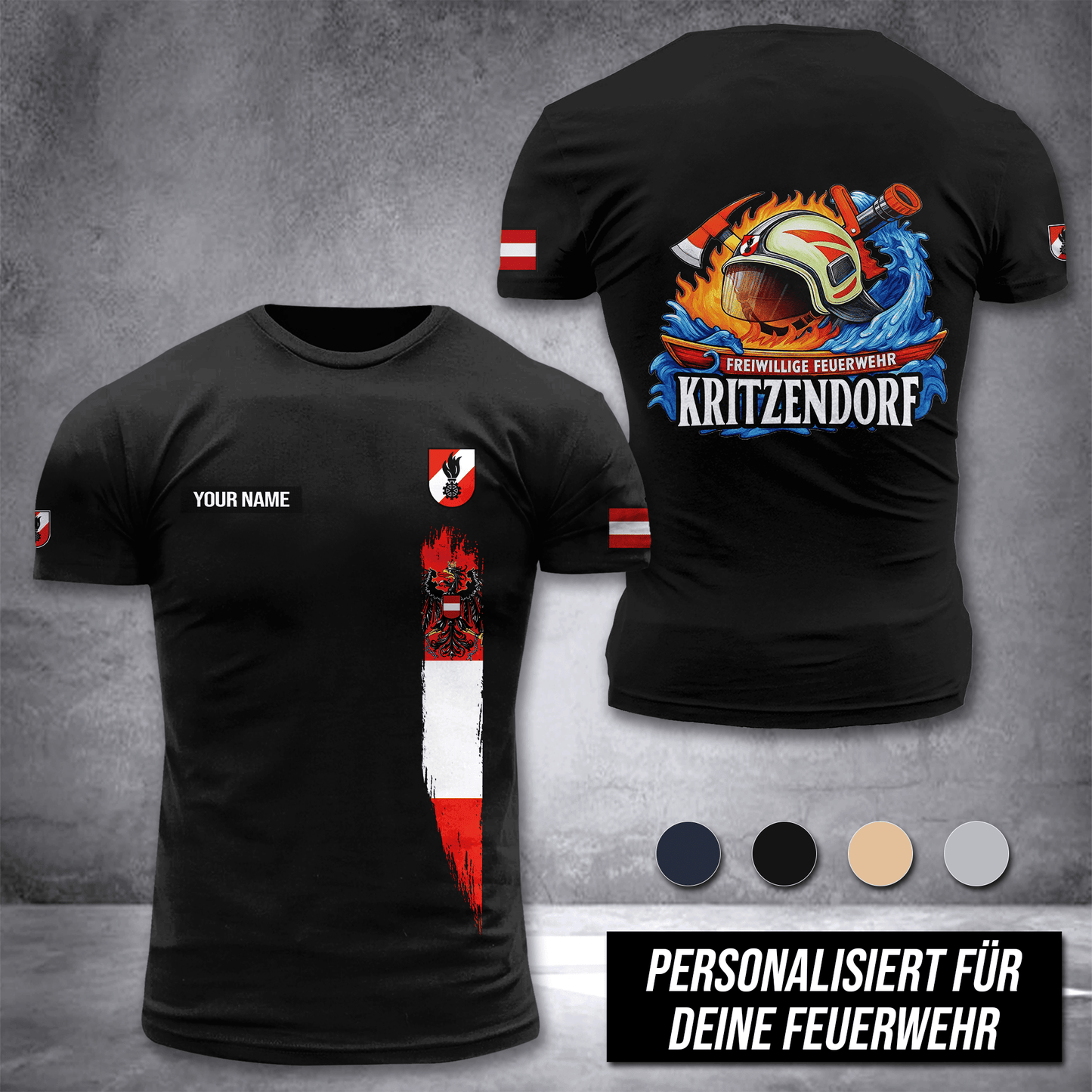 Firefighter Austria customize T-shirt 3d DPE