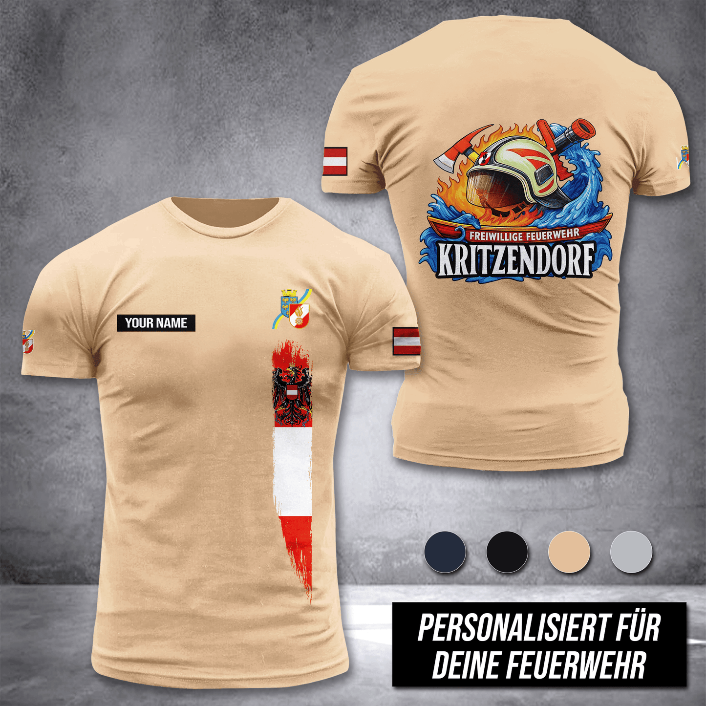 Firefighter Austria customize T-shirt 3d DPE