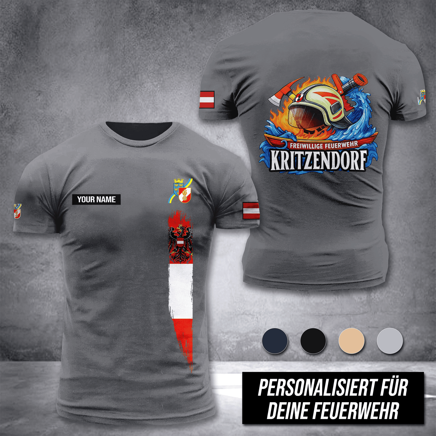 Firefighter Austria customize T-shirt 3d DPE
