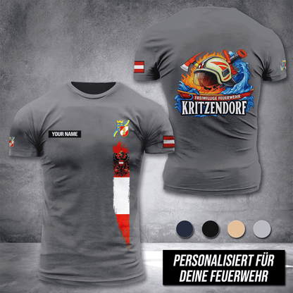 Firefighter Austria customize T-shirt 3d DPE
