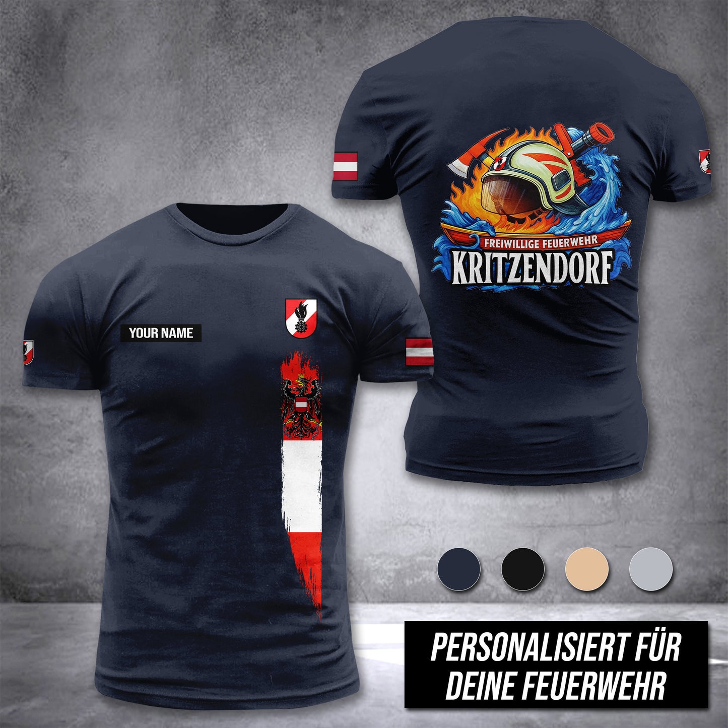 Firefighter Austria customize T-shirt 3d DPE
