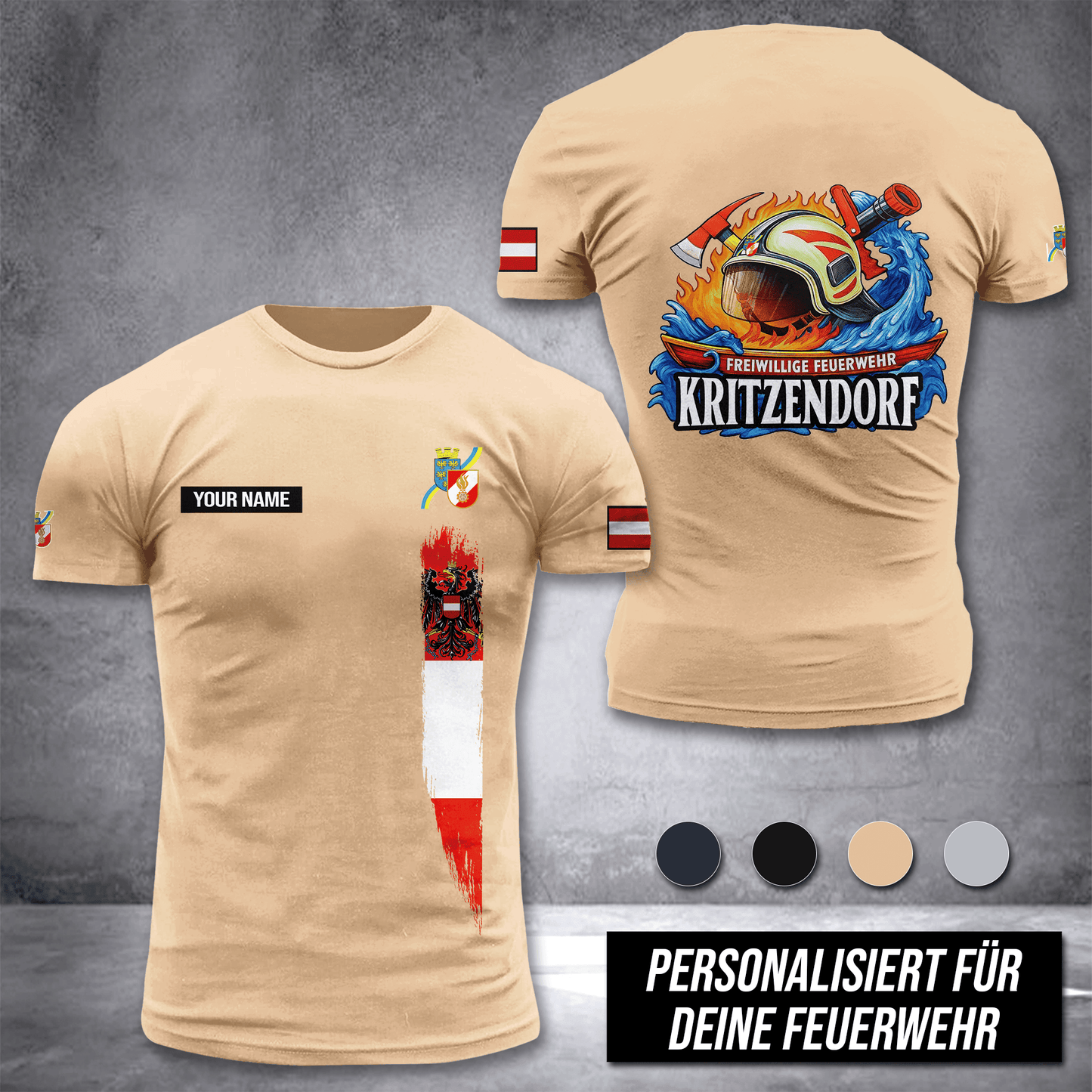 Firefighter Lower Austria customize T-shirt 3d DPE