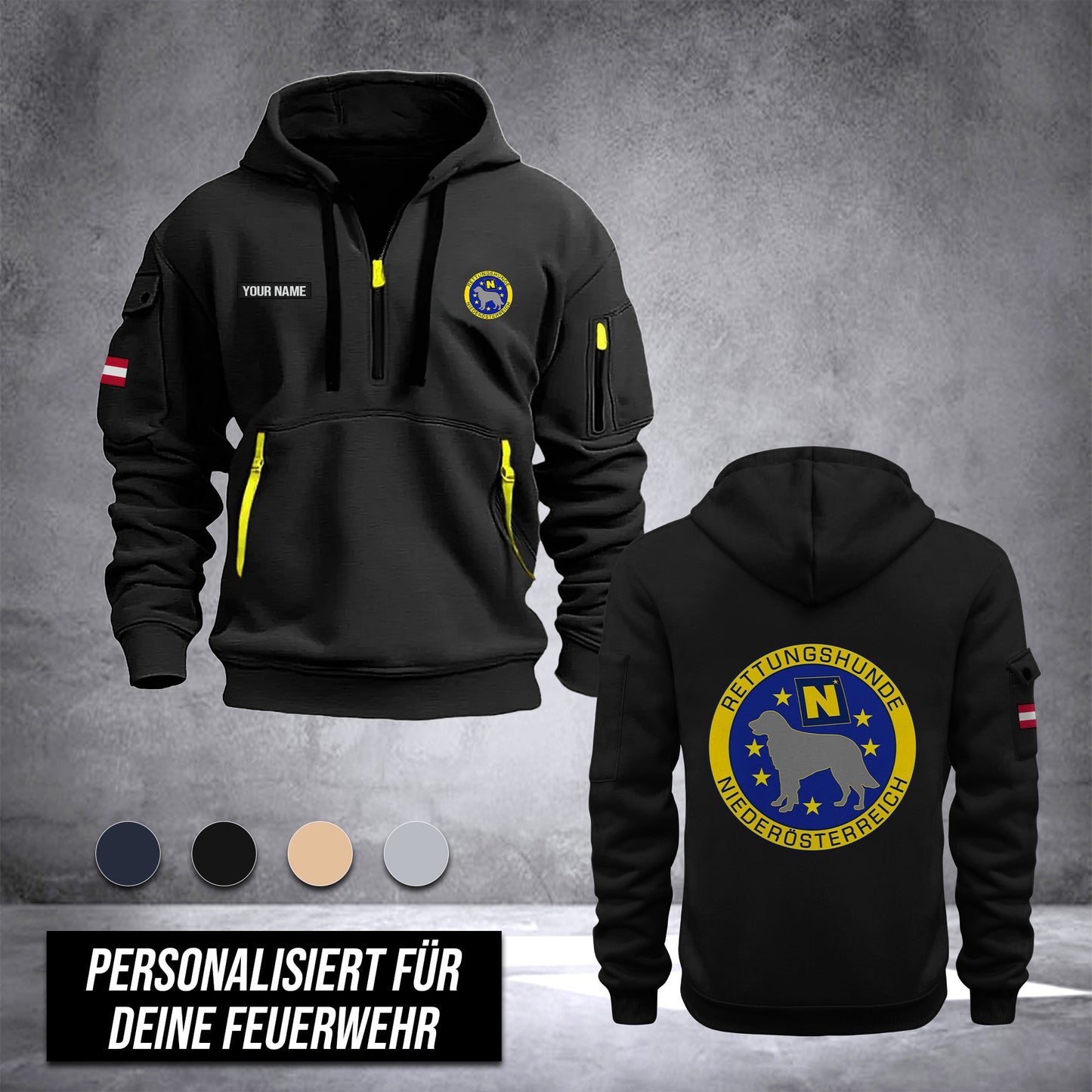 Rettungshunde Lower Austria customize Hoodie Half Zipper DPE