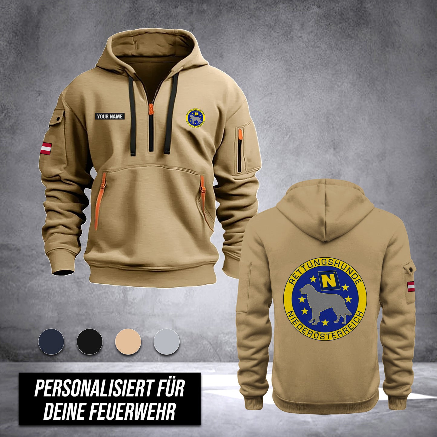 Rettungshunde Lower Austria customize Hoodie Half Zipper DPE