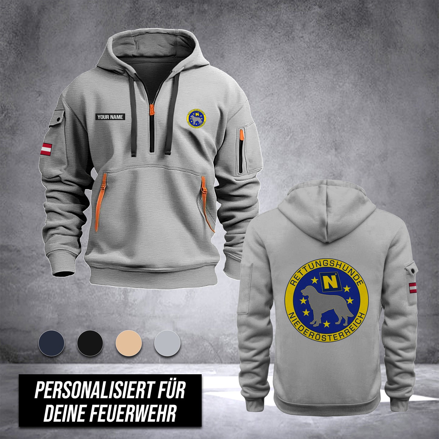 Rettungshunde Lower Austria customize Hoodie Half Zipper DPE