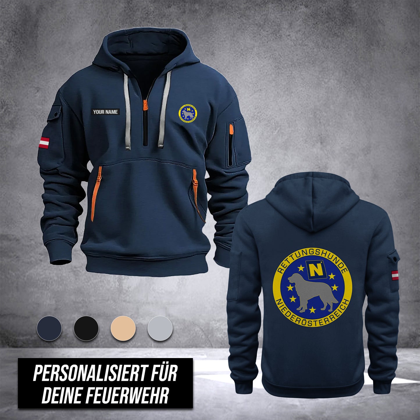 Rettungshunde Lower Austria customize Hoodie Half Zipper DPE