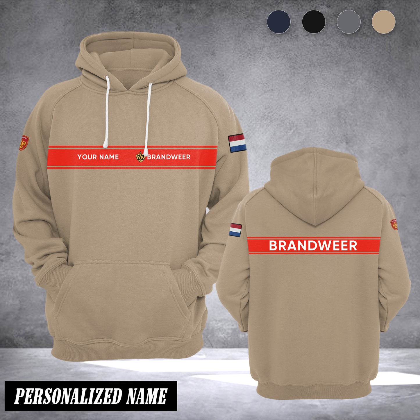 Firefighter Netherlands customize hoodie flag