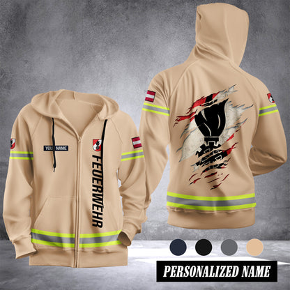 Firefighter Austria Fleece Zipper Hoodie 0909