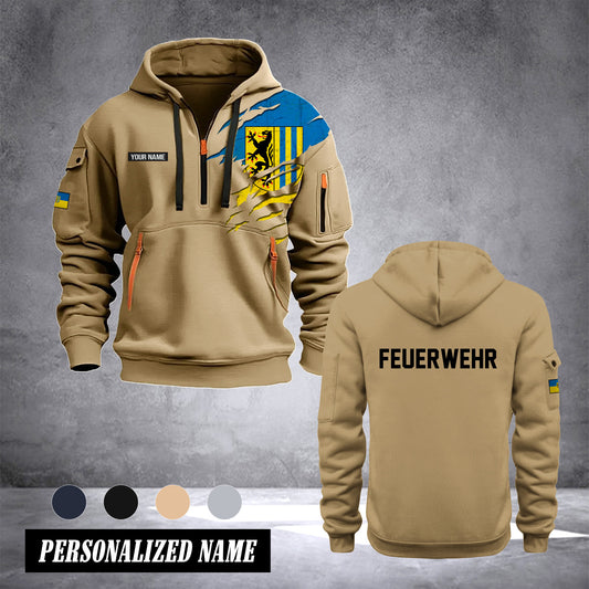 Firefighter Leipzig Germany customize Hoodie Half Zipper 0909