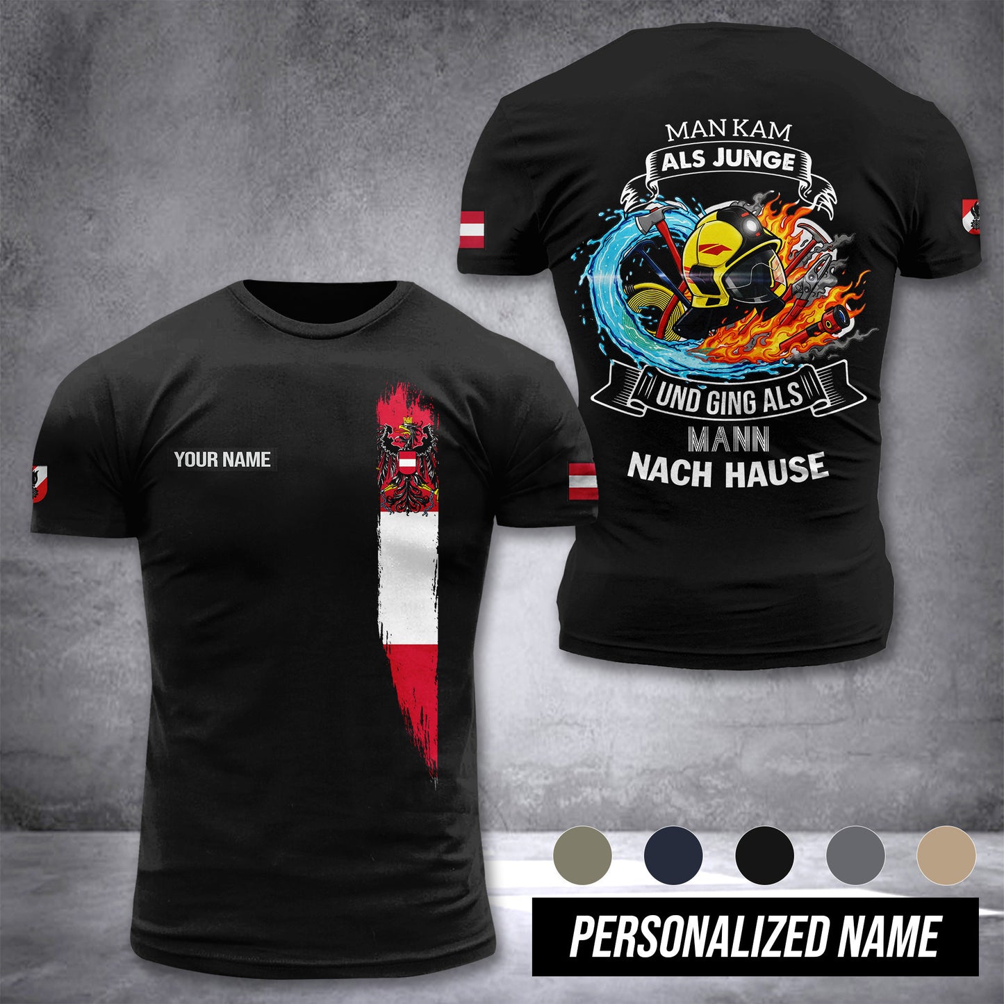 Firefighter Austria customize T-shirt 3d MAN