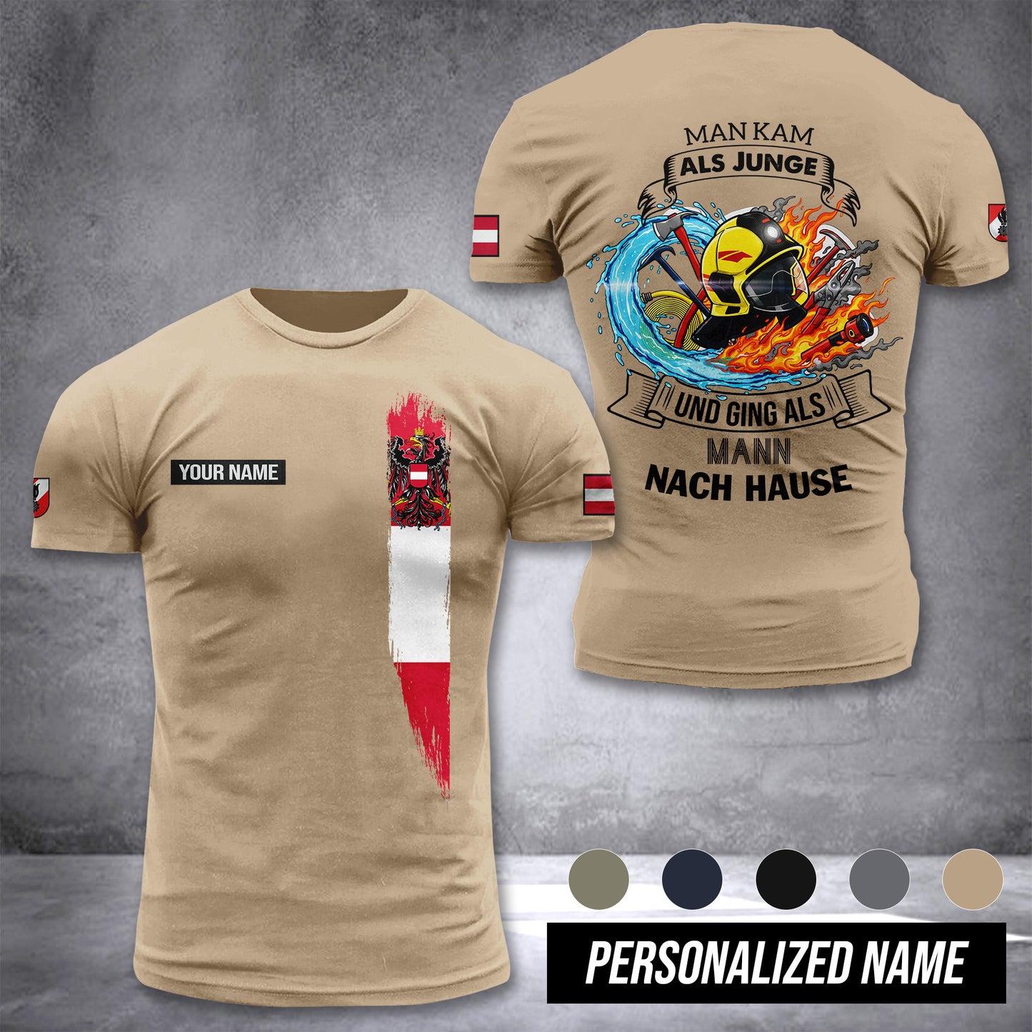 Firefighter Austria customize T-shirt 3d MAN