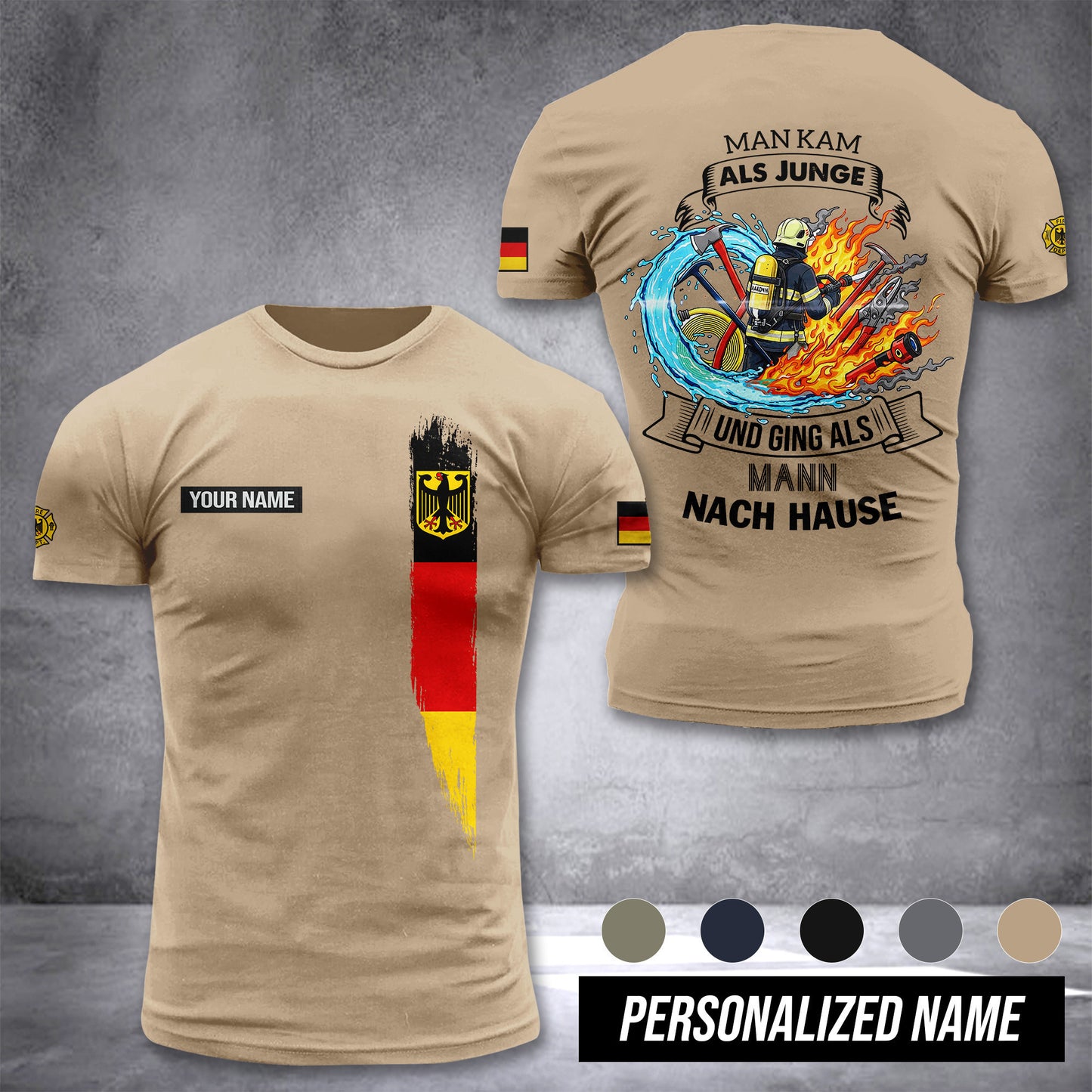 Firefighter Germany customize T-shirt 3d MAN