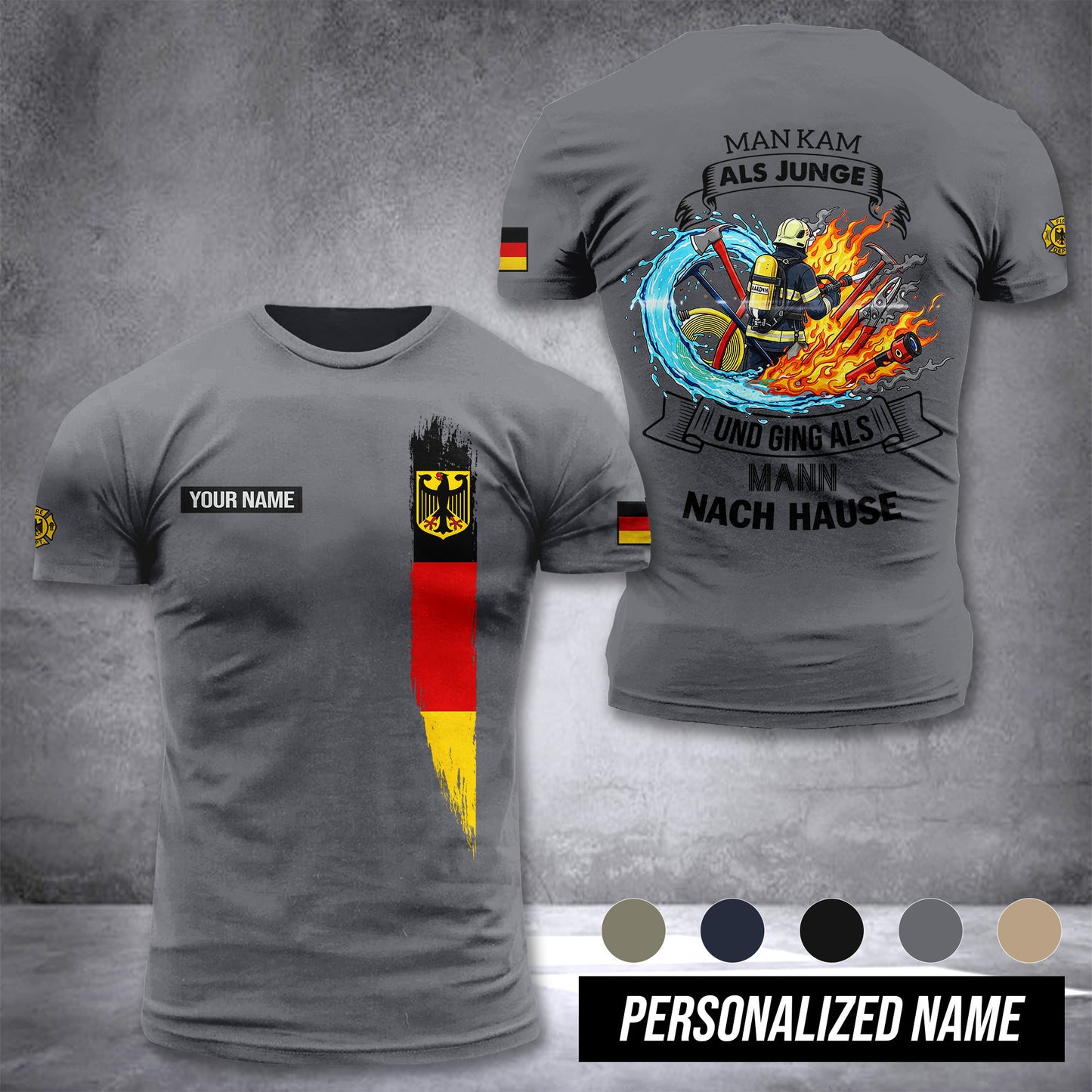 Firefighter Germany customize T-shirt 3d MAN