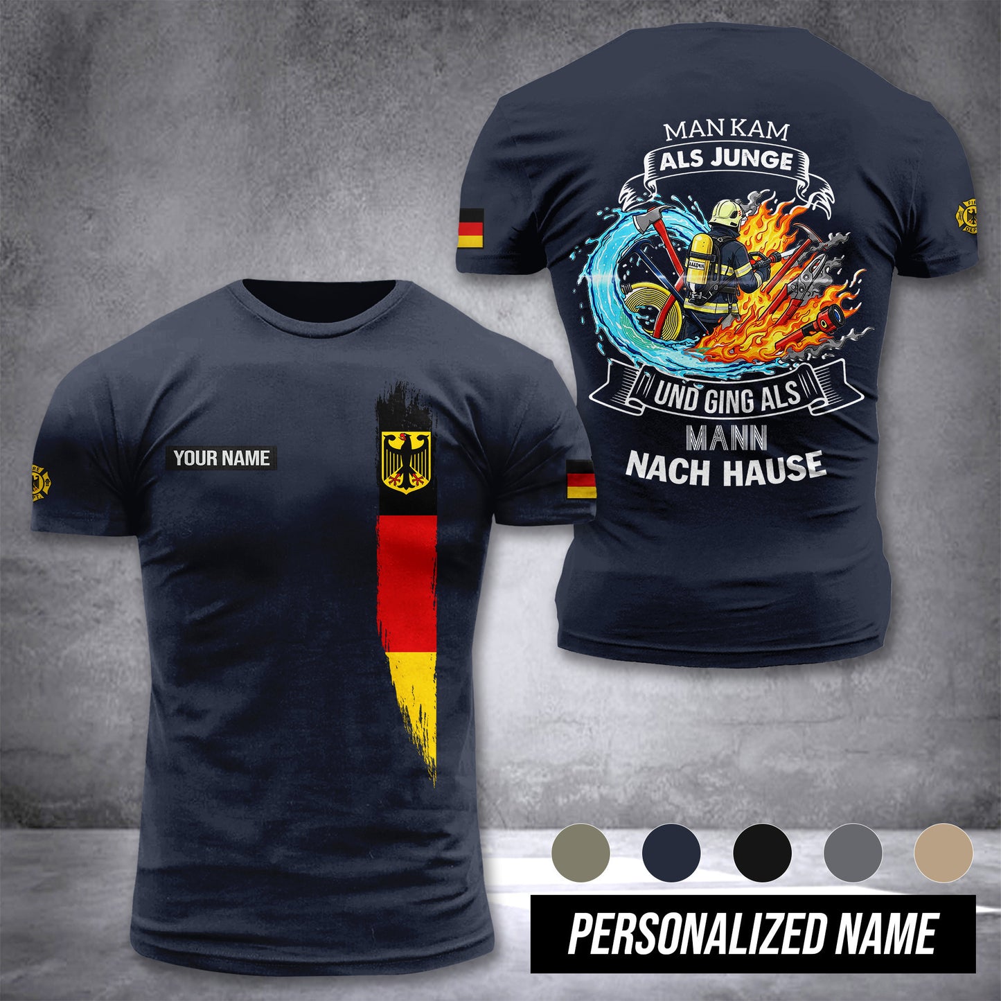 Firefighter Germany customize T-shirt 3d MAN