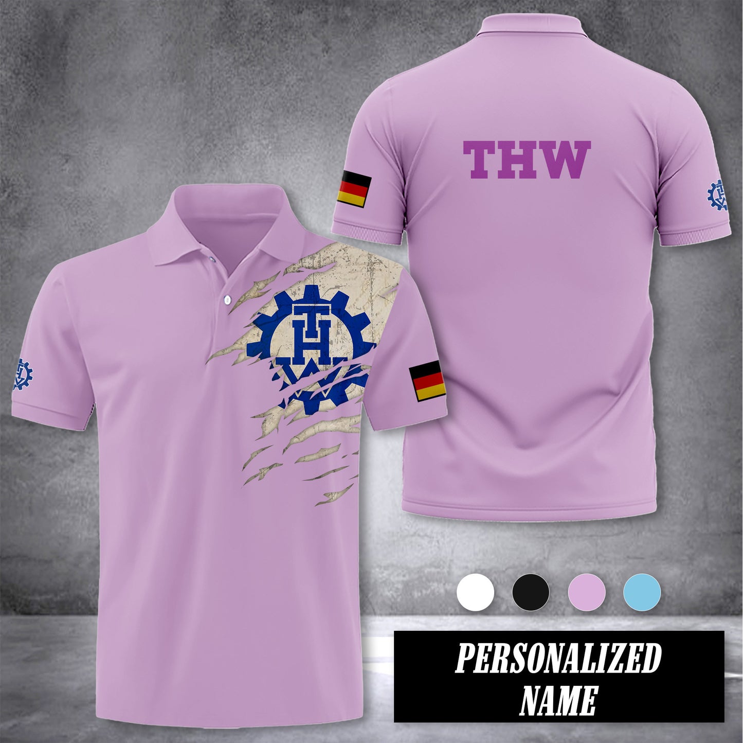 THW Germany customize polo back