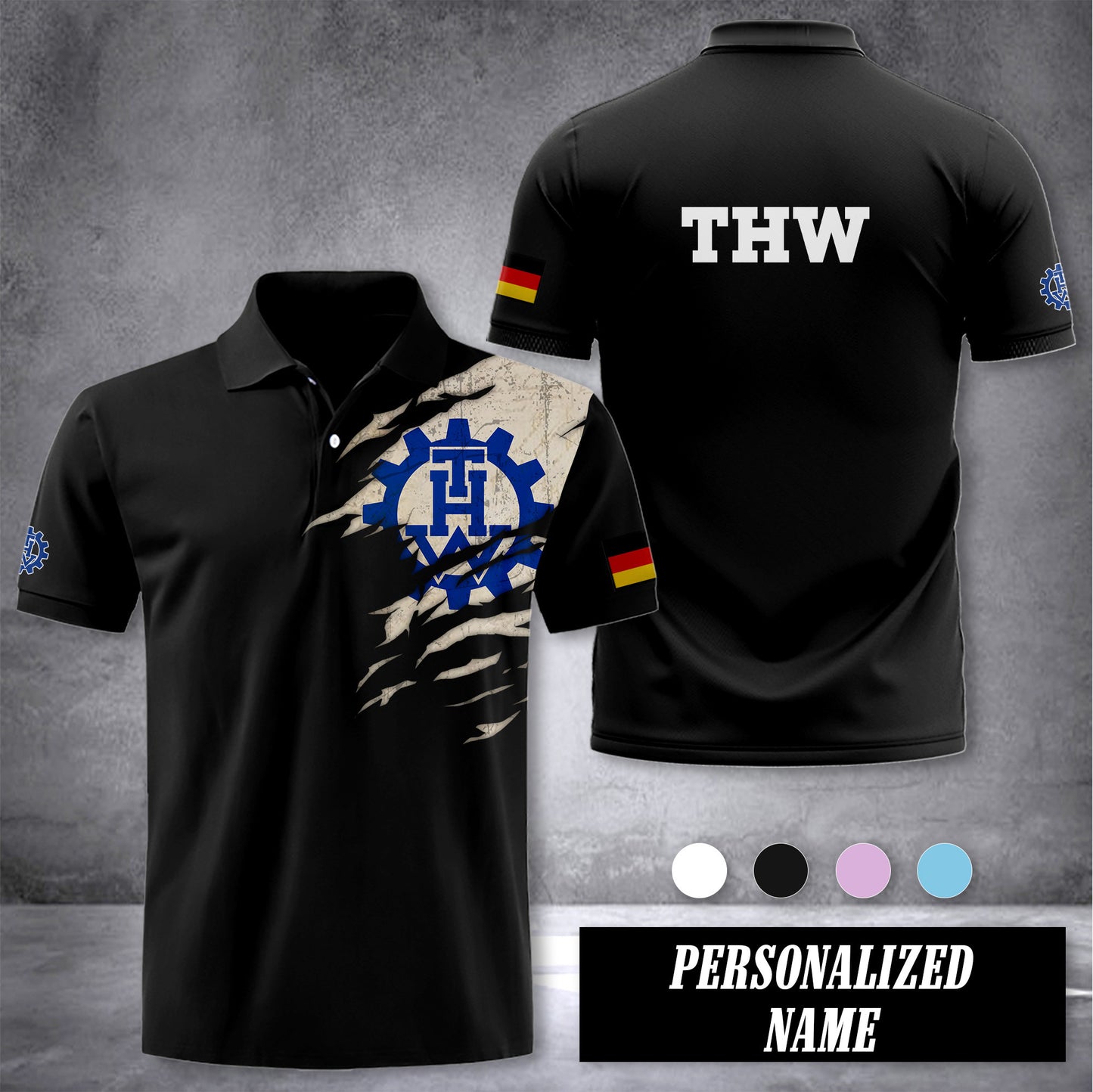 THW Germany customize polo back