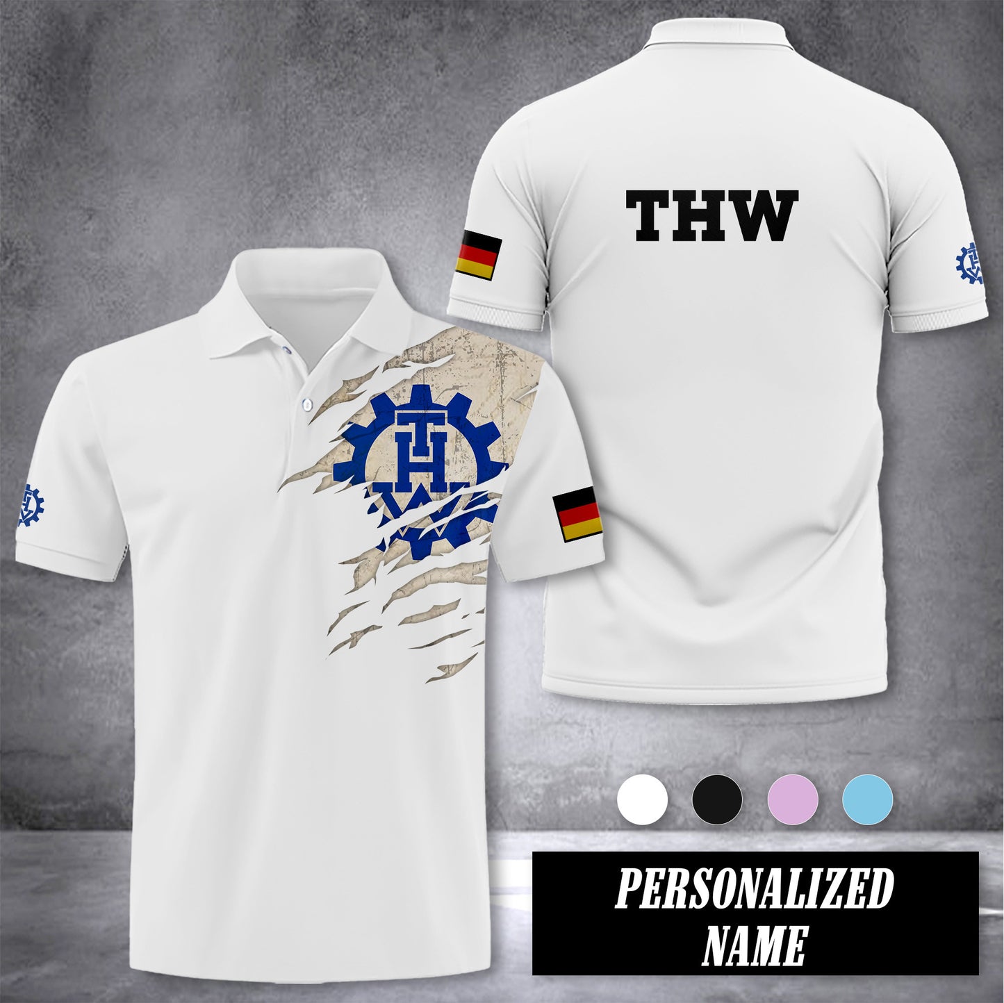 THW Germany customize polo back