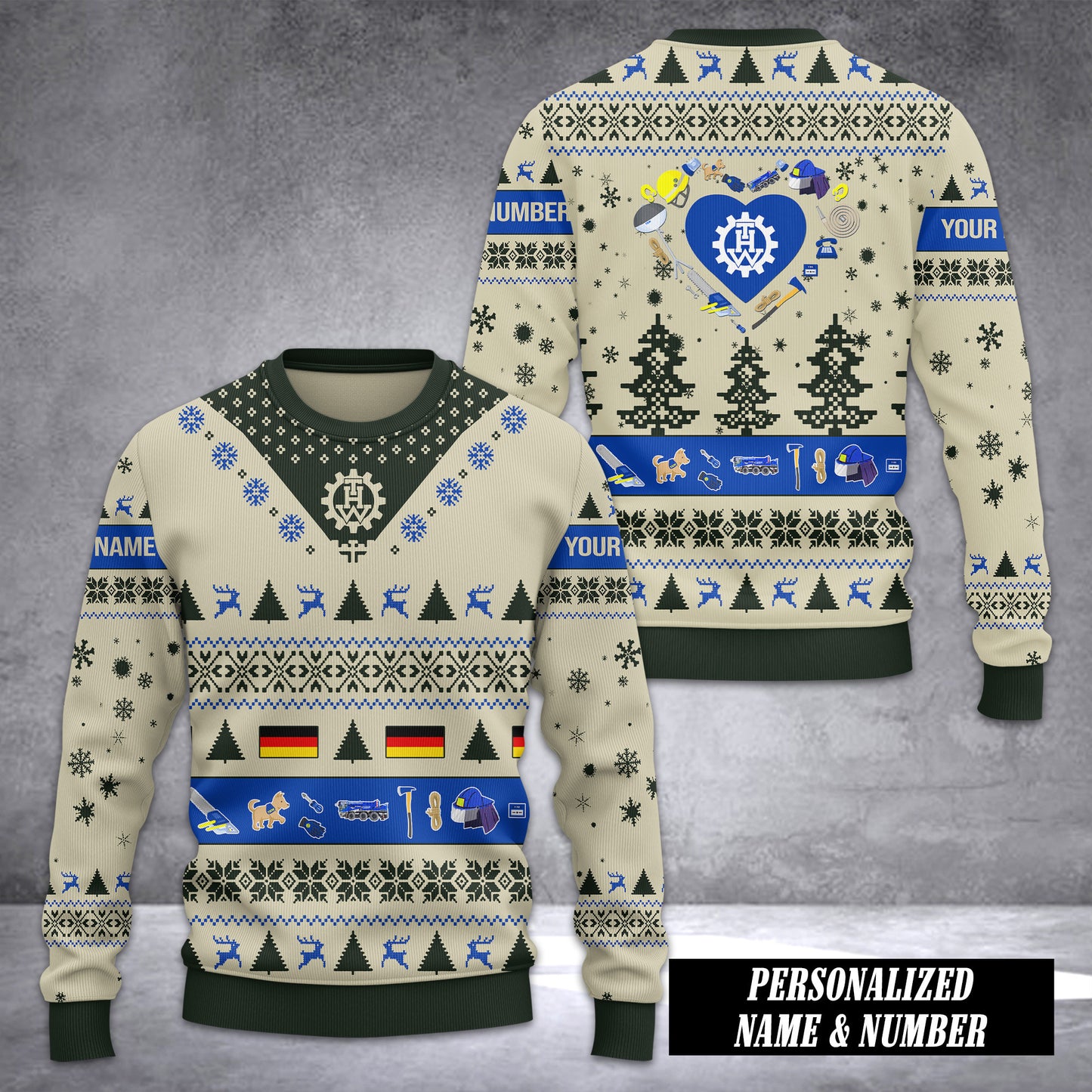 THW Germany Ugly Sweater Customize 3d printed color 2