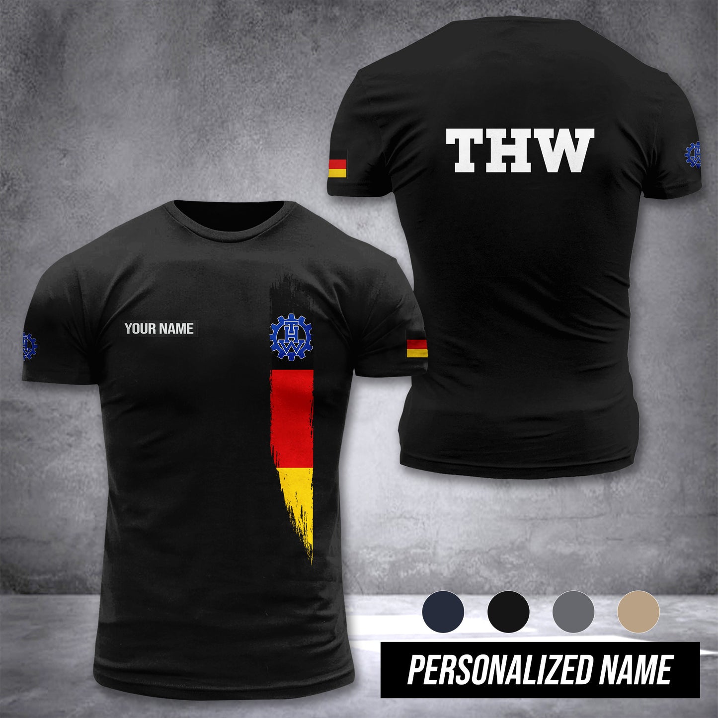 THW Germany customize T-shirt 3d MAN