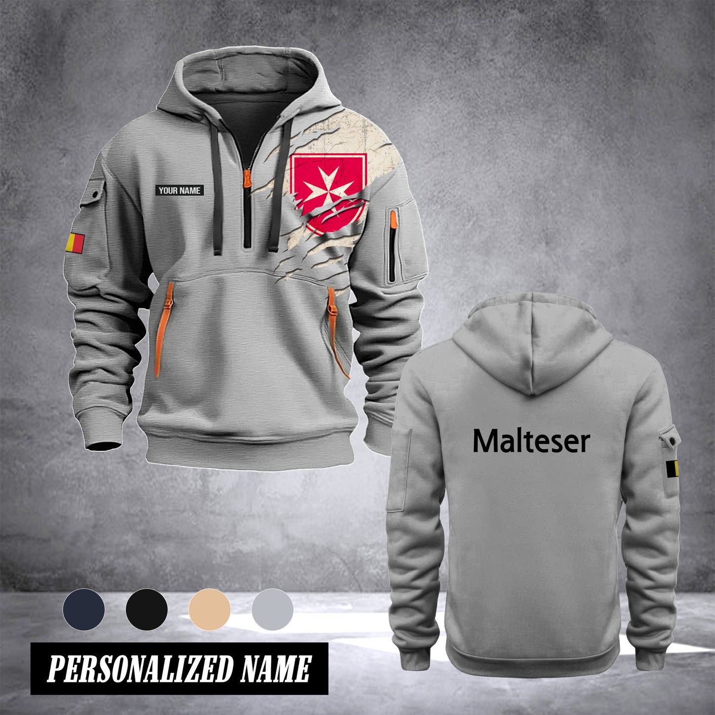 Malteser customize Hoodie Half Zipper 0909