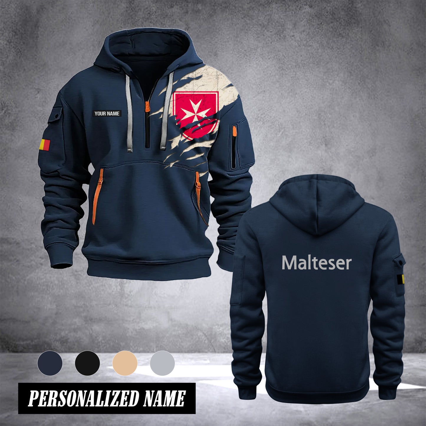 Malteser customize Hoodie Half Zipper 0909