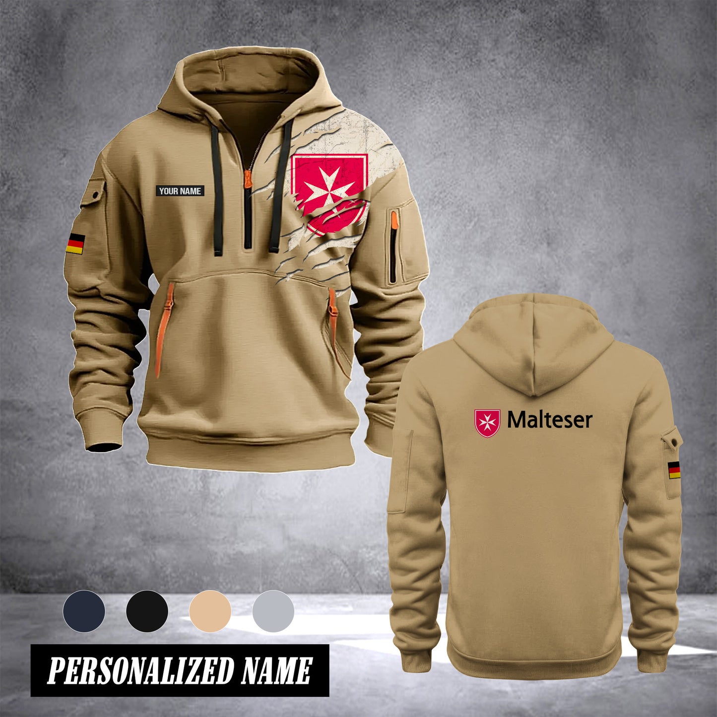 Malteser Germany customize Hoodie Half Zipper NLG