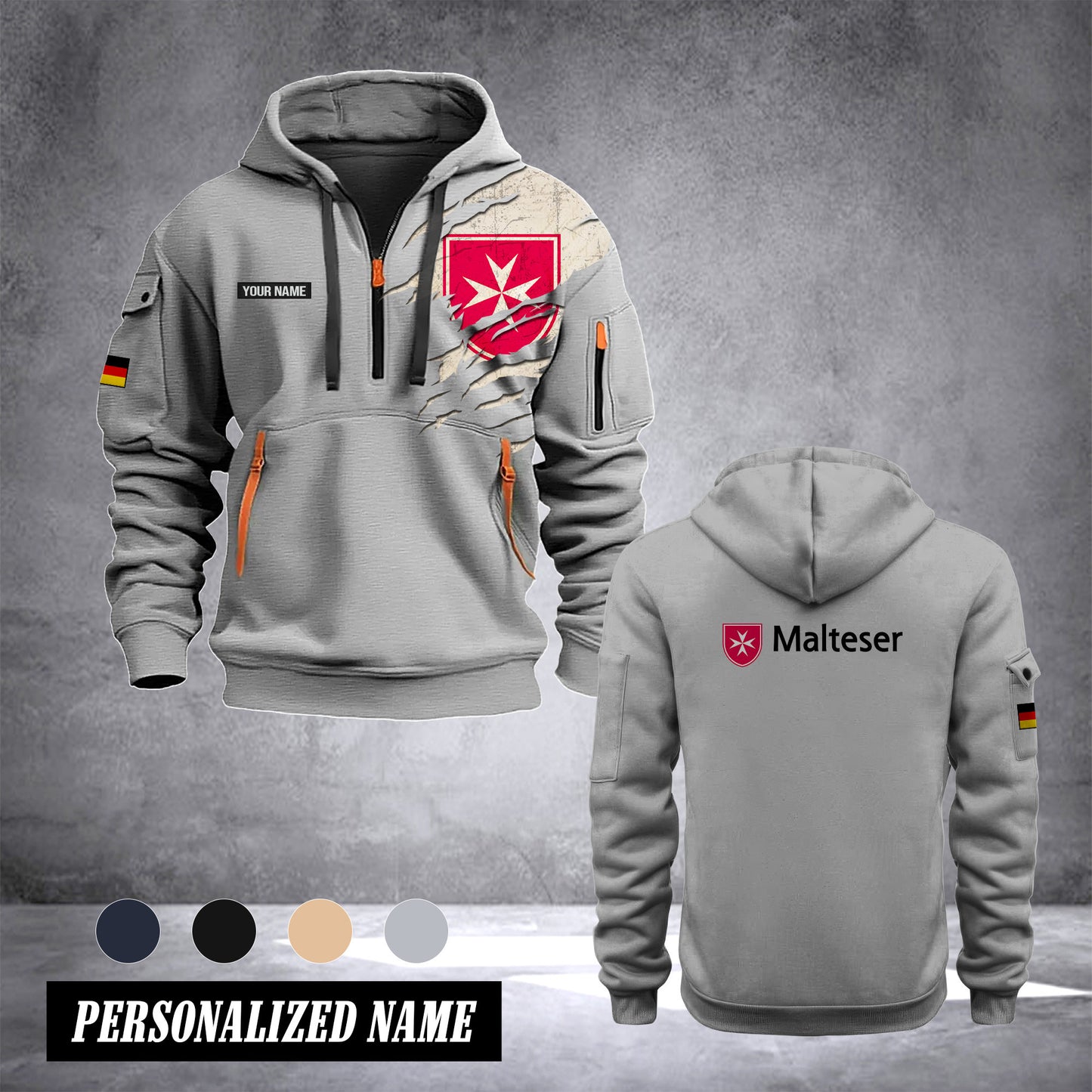 Malteser Germany customize Hoodie Half Zipper NLG