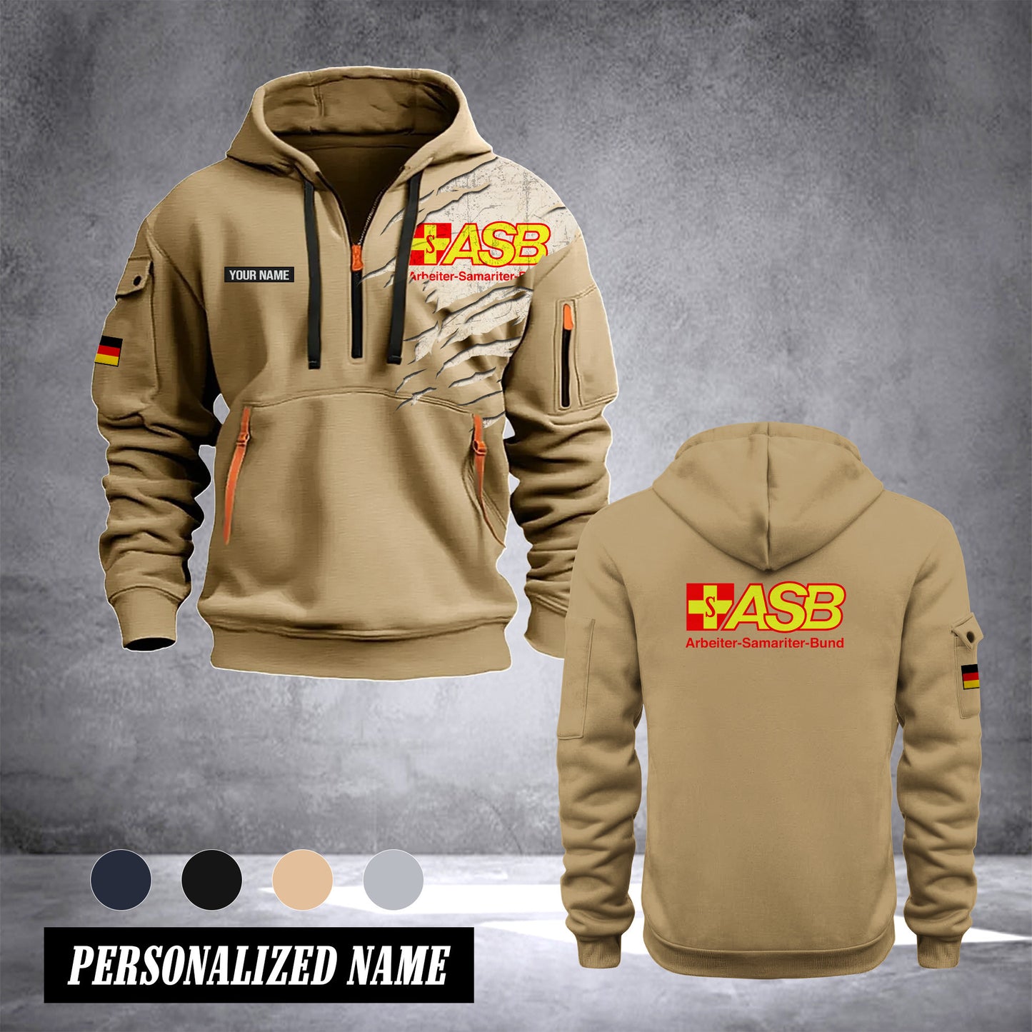 Arbeiter-Samariter-Bund Germany customize Hoodie Half Zipper NLG
