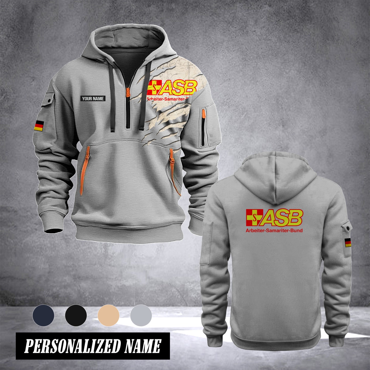 Arbeiter-Samariter-Bund Germany customize Hoodie Half Zipper NLG