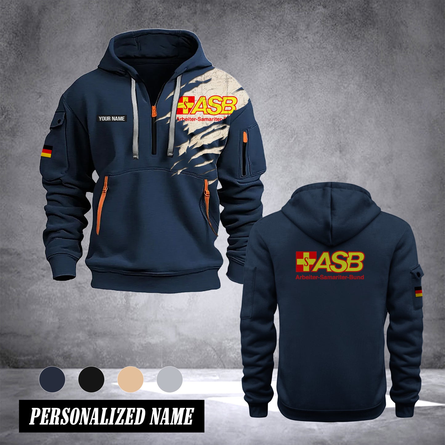 Arbeiter-Samariter-Bund Germany customize Hoodie Half Zipper NLG