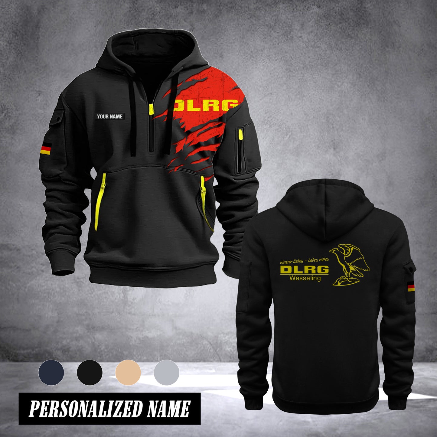 DLRG Germany customize Hoodie Half Zipper NLG