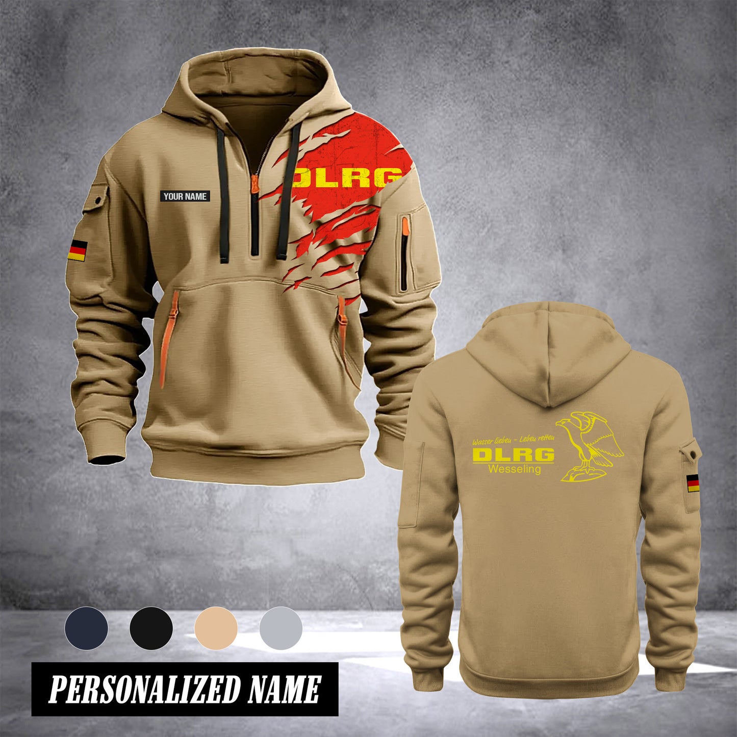 DLRG Germany customize Hoodie Half Zipper NLG