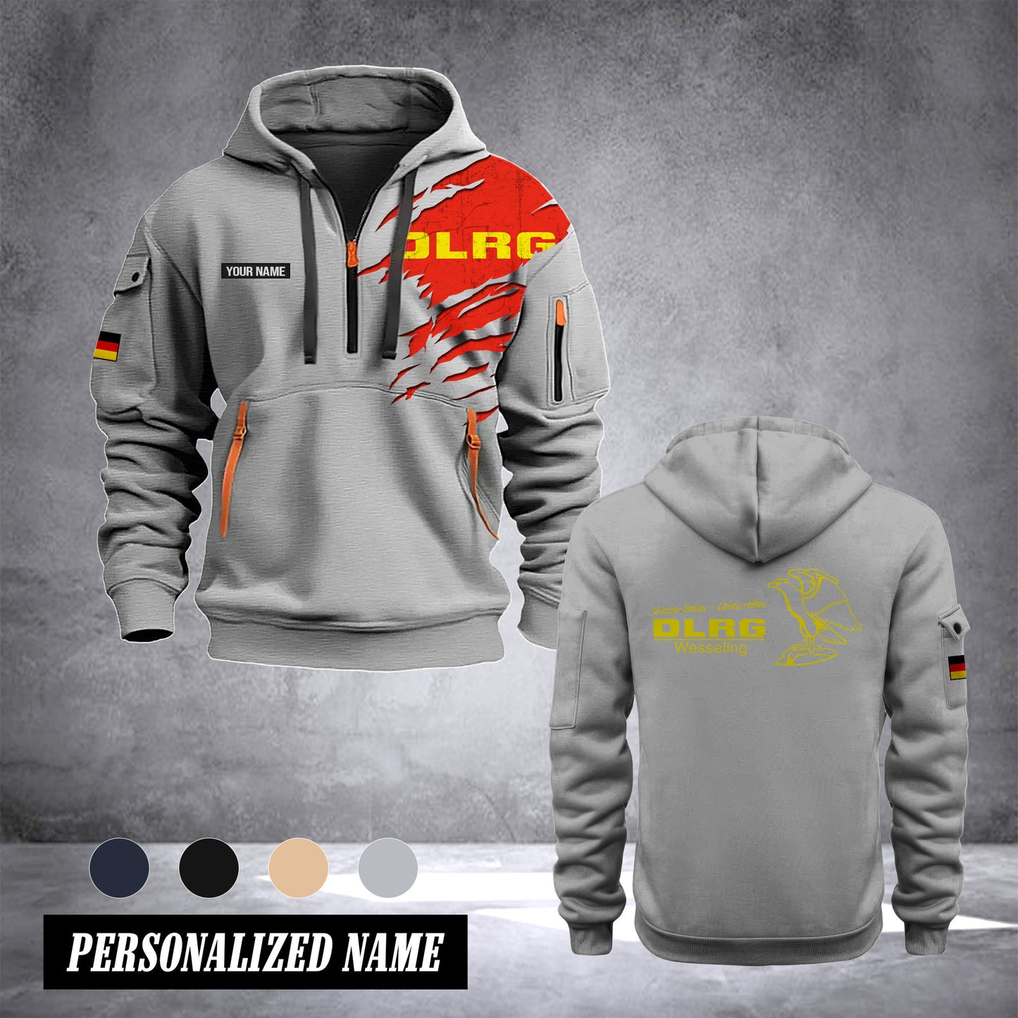 DLRG Germany customize Hoodie Half Zipper NLG