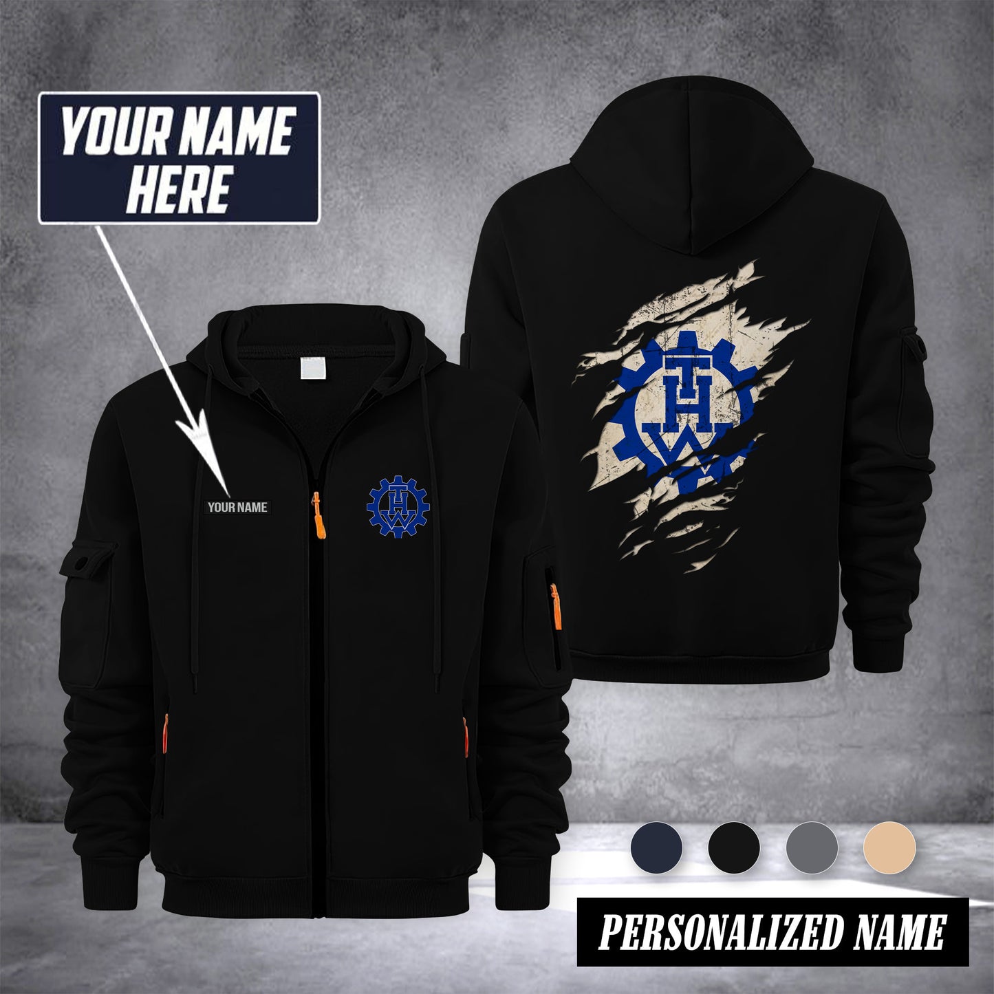 THW Germany customize Zipper cardigan jacket