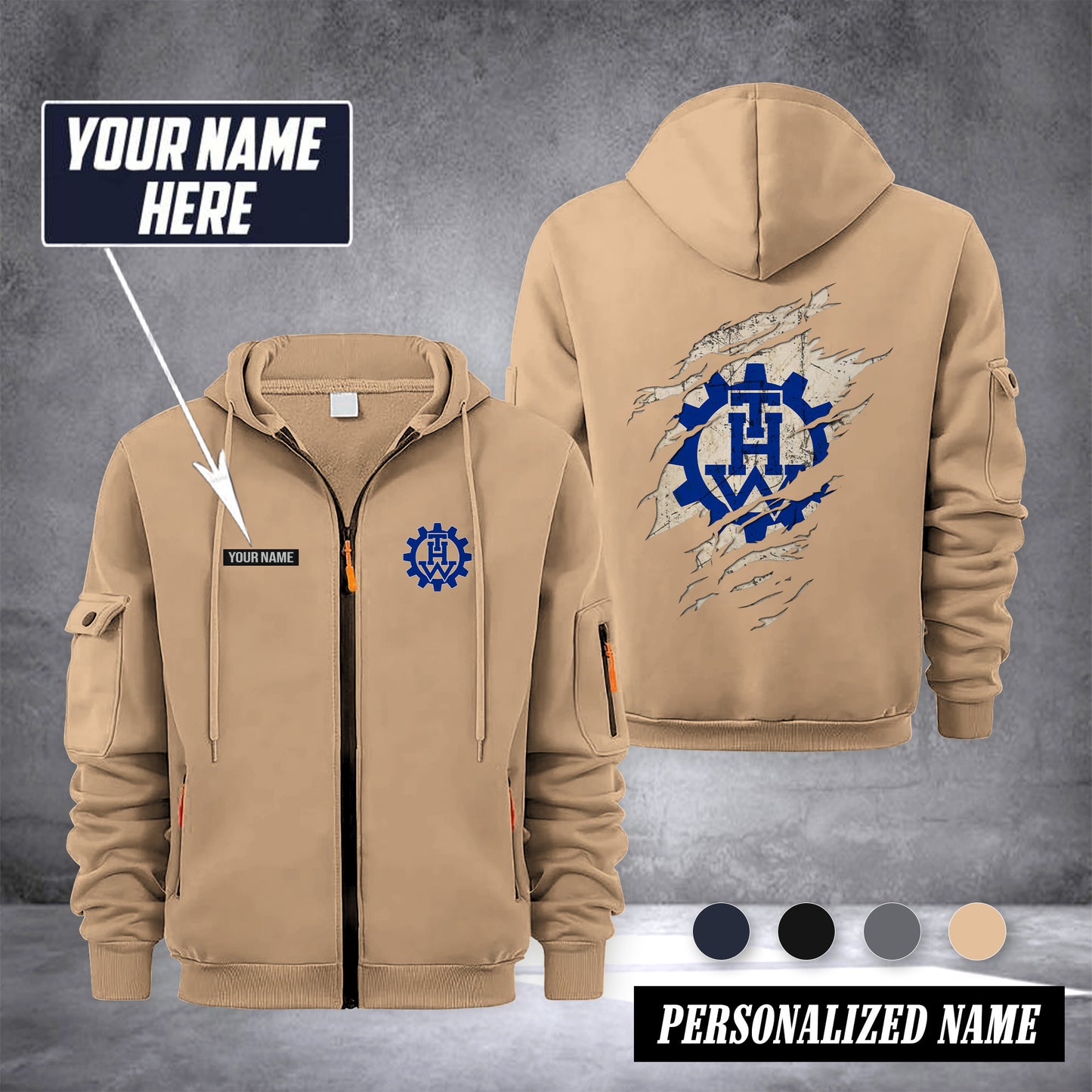 THW Germany customize Zipper cardigan jacket
