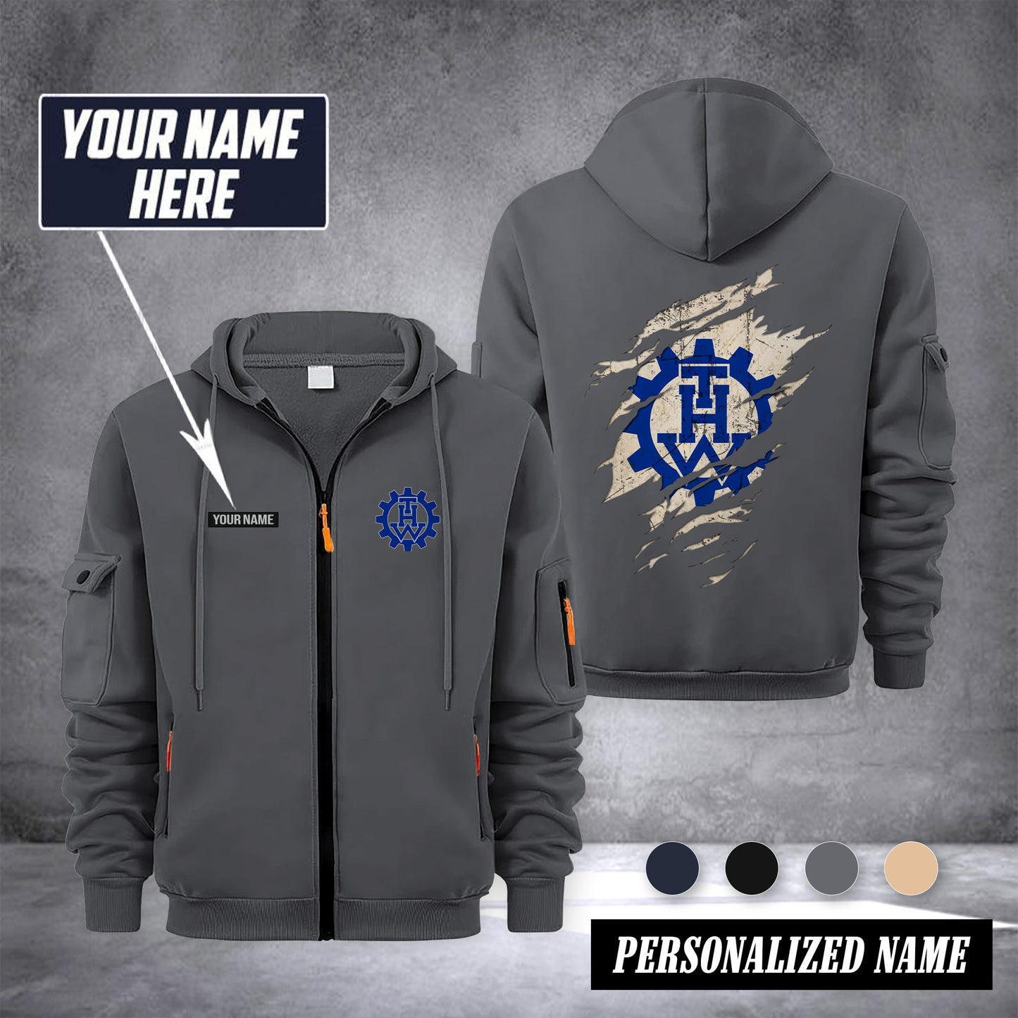 THW Germany customize Zipper cardigan jacket