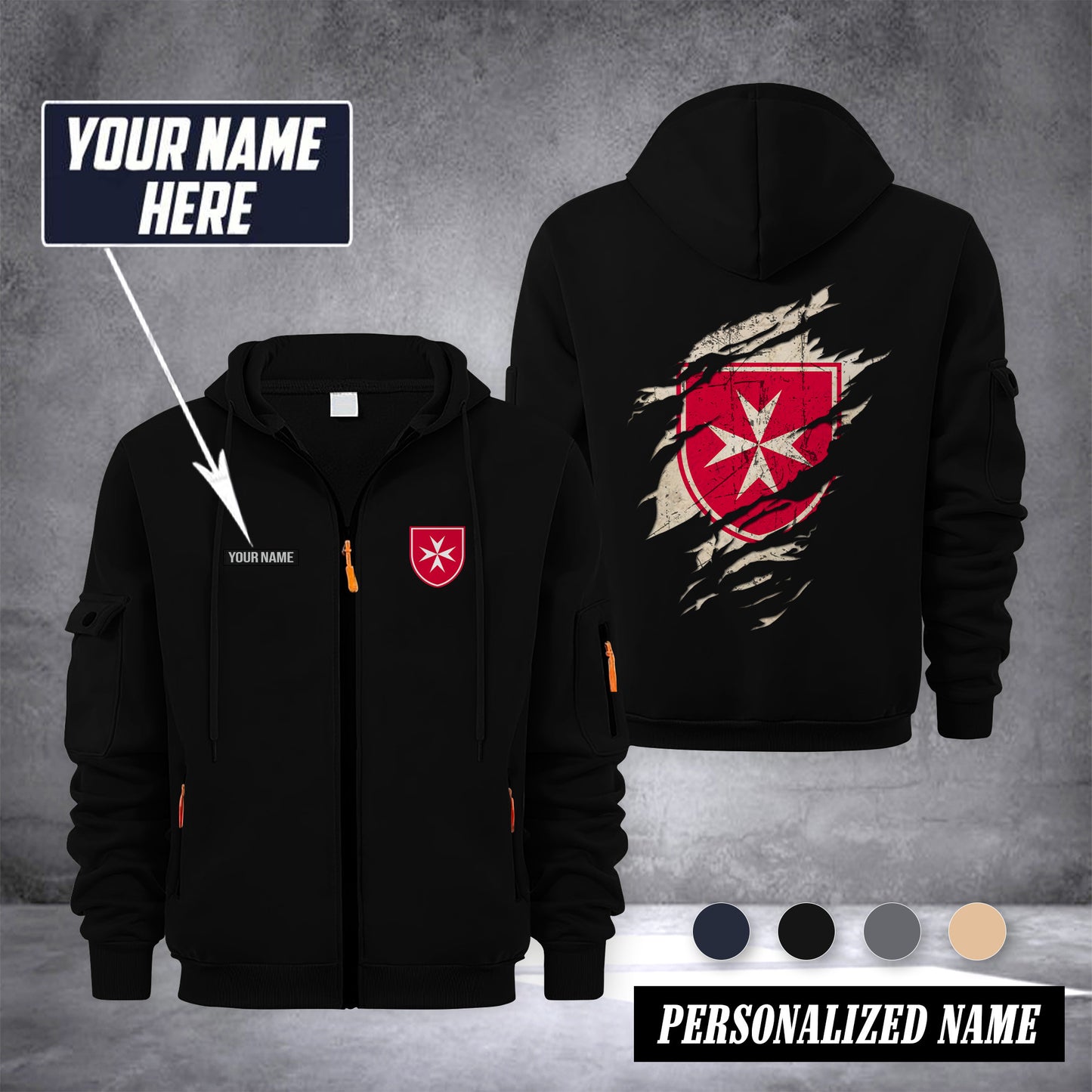 Malteser Hilfsdienst Germany customize Zipper cardigan jacket