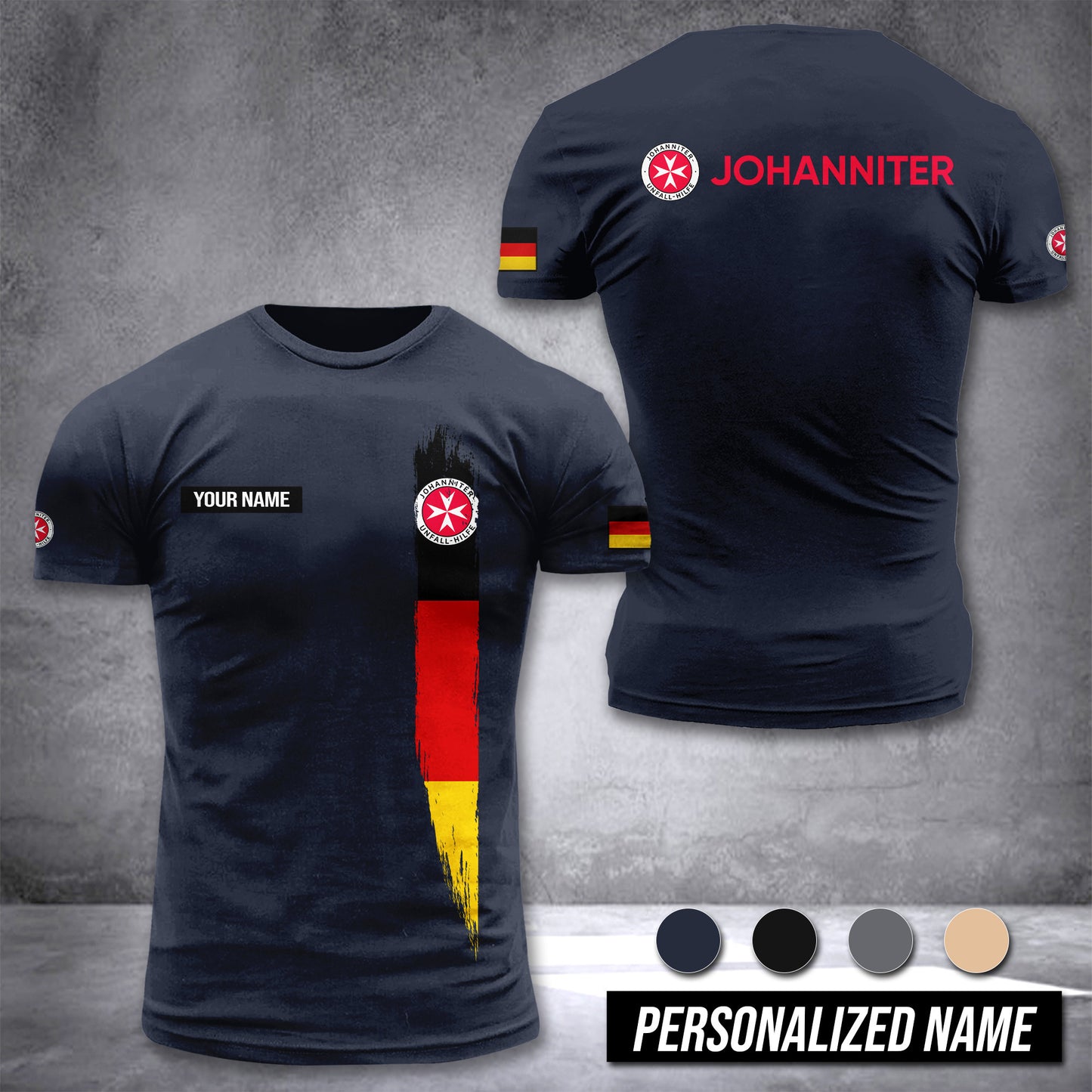 Johanniter Germany customize T-shirt 3d DPE