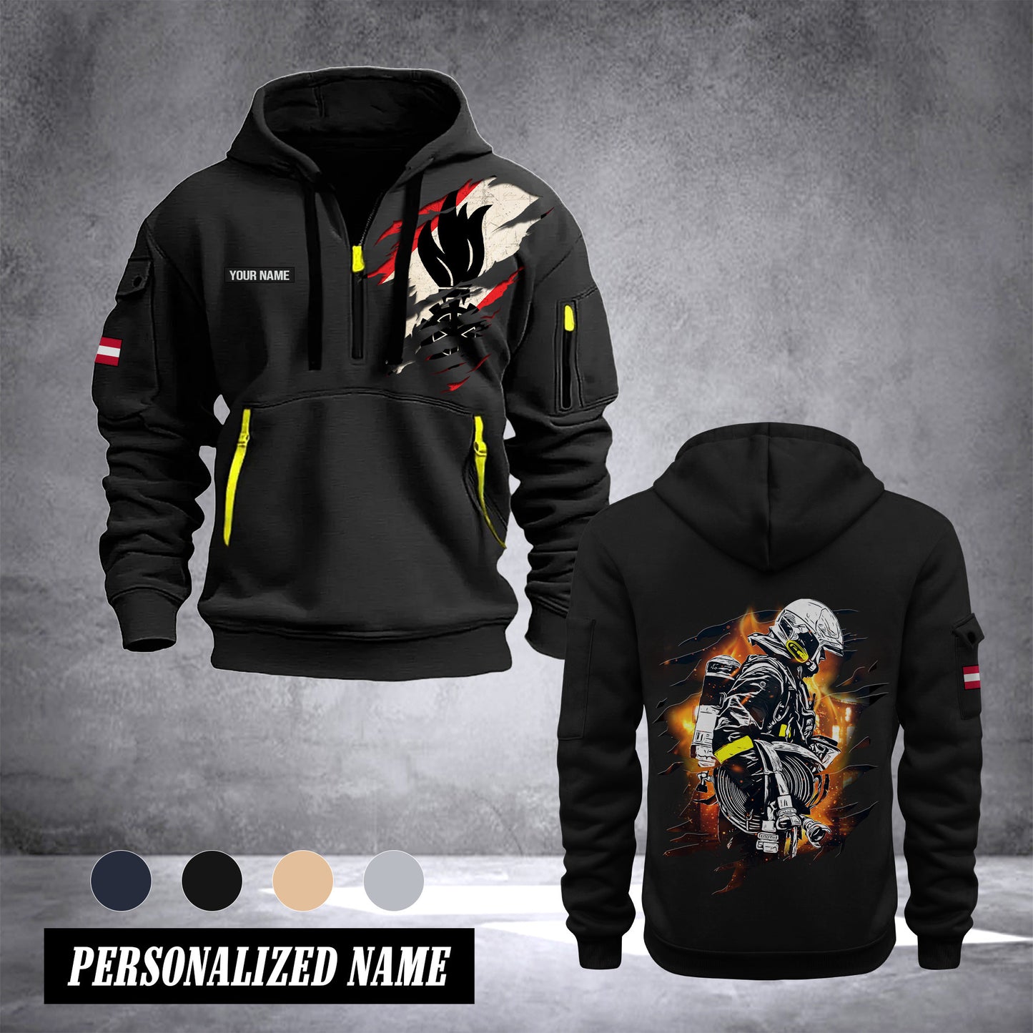Firefighter Austria customize Hoodie Half Zipper NLG