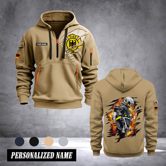 Firefighter Germany customize Hoodie Half Zipper NLG