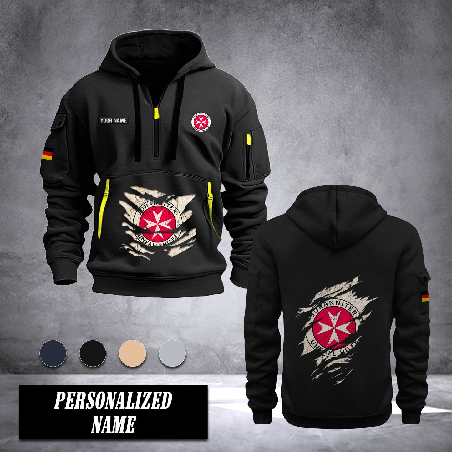 Johanniter Germany customize Hoodie Half Zipper NLG