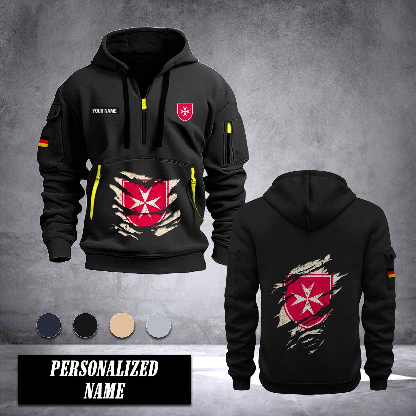 Malteser Germany customize Hoodie Half Zipper NLG