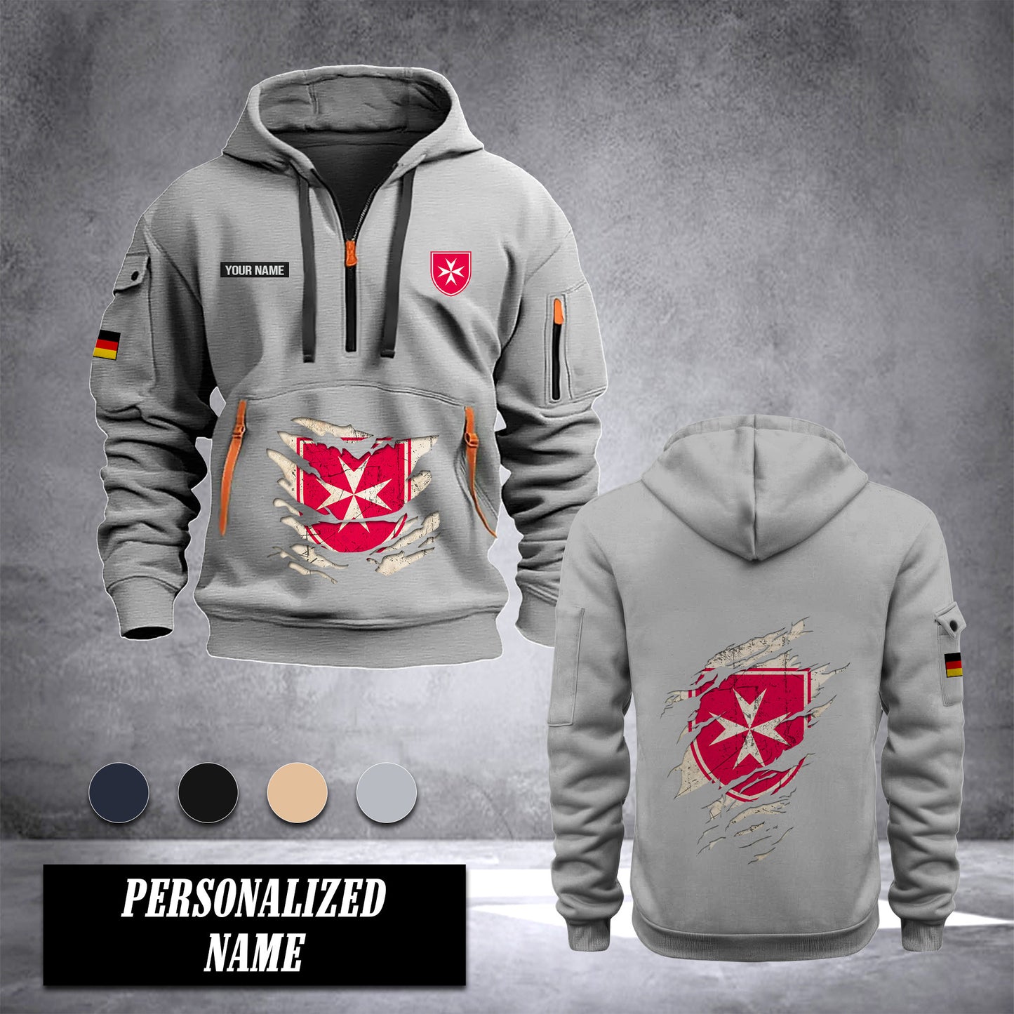 Malteser Germany customize Hoodie Half Zipper NLG