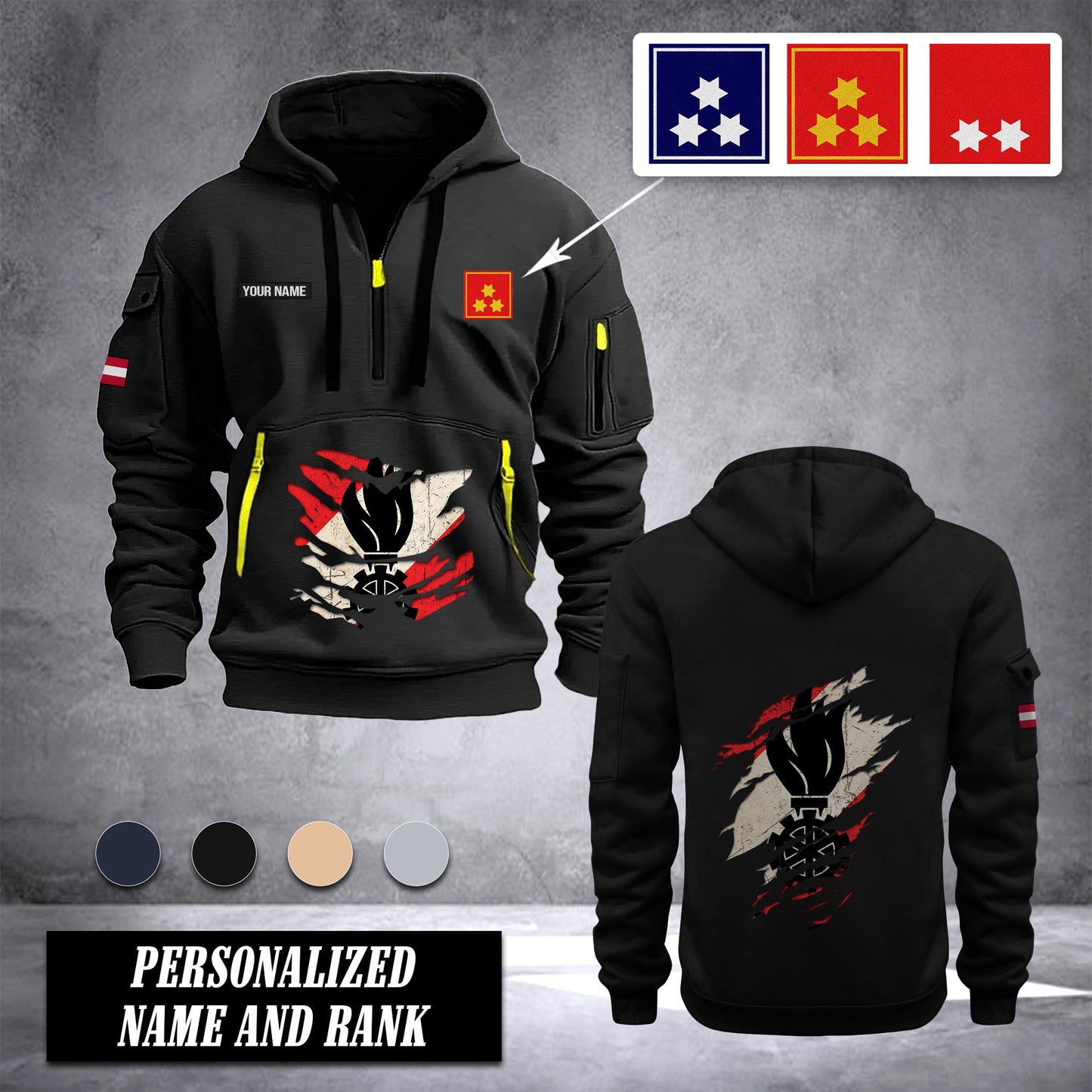 Firefighter Austria customize Ranking Hoodie Half Zipper NLG