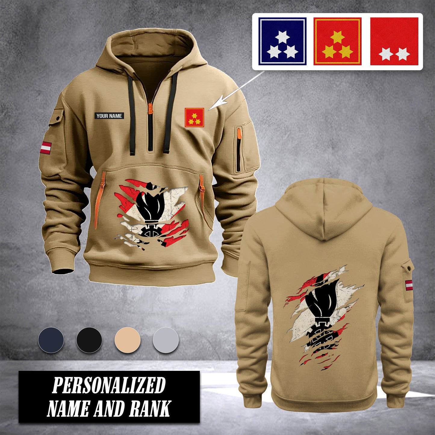 Firefighter Austria customize Ranking Hoodie Half Zipper NLG