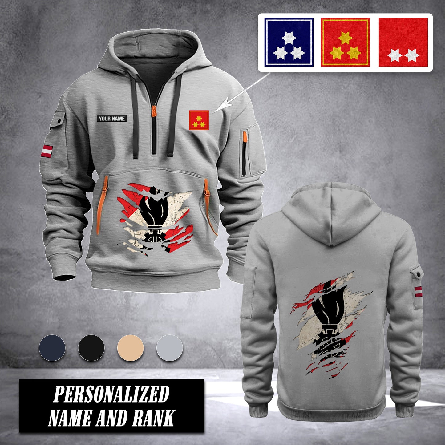 Firefighter Austria customize Ranking Hoodie Half Zipper NLG