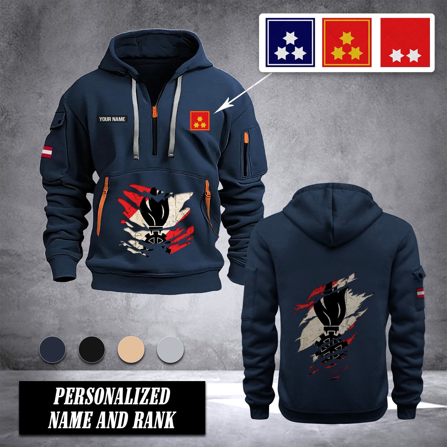 Firefighter Austria customize Ranking Hoodie Half Zipper NLG