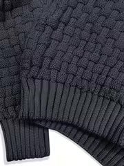 Herren Freizeit-Strickpullover im Waffelmuster – Lapel-Kragen mit Knöpfen, Bequemer und Stilvoller Sweater