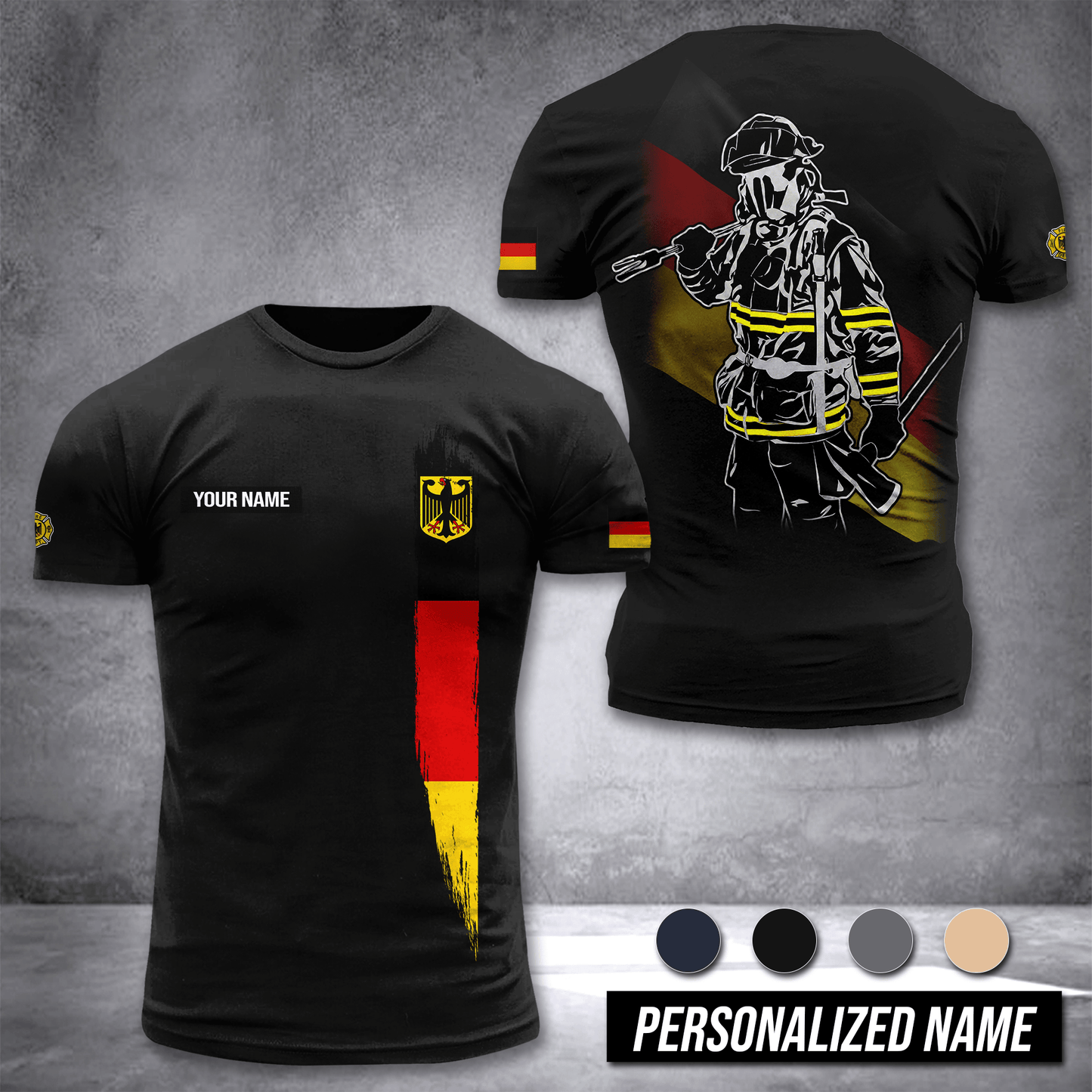 Firefighter Germany customize T-shirt 3d 12