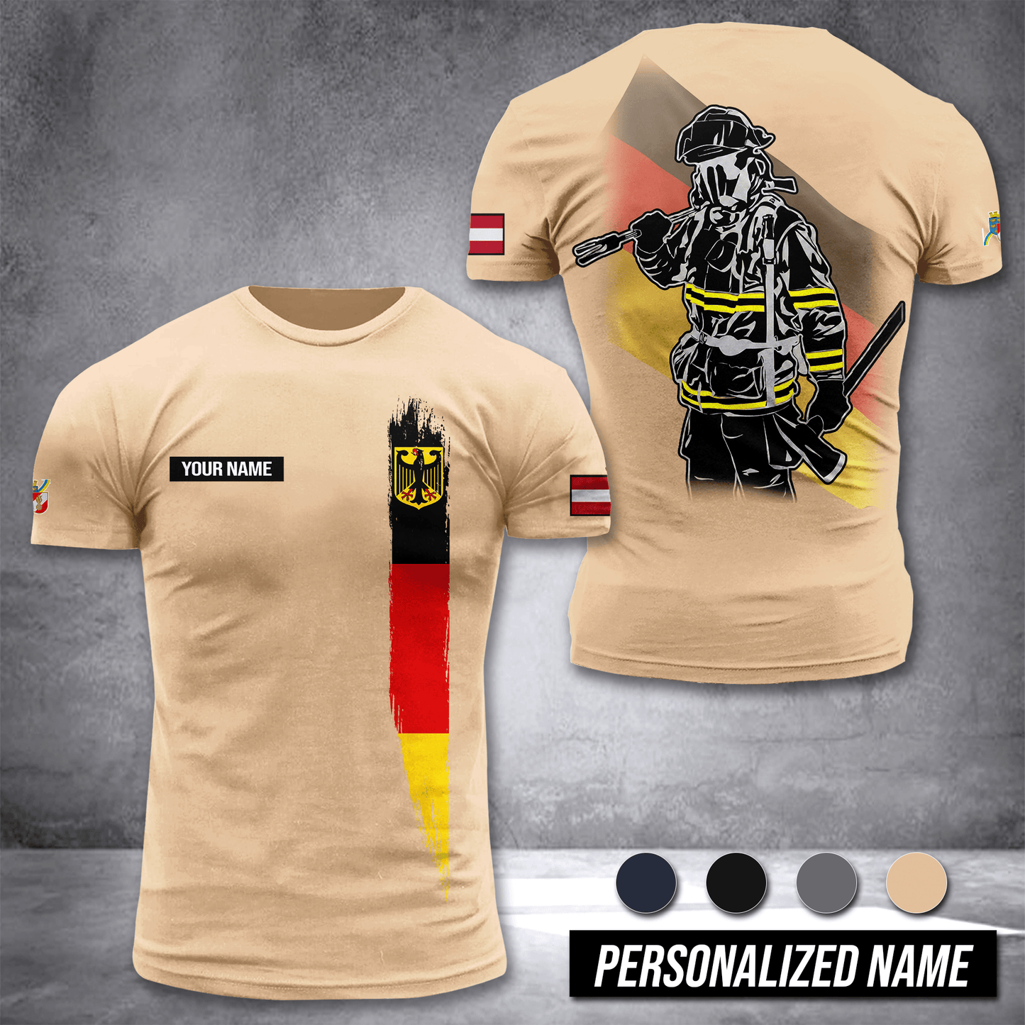 Firefighter Germany customize T-shirt 3d 12